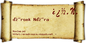 Érsek Nóra névjegykártya